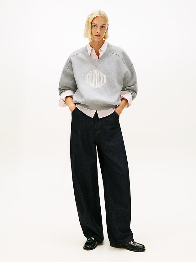 Flex Fleece Logo Embroidery V-Neck Sweatshirt