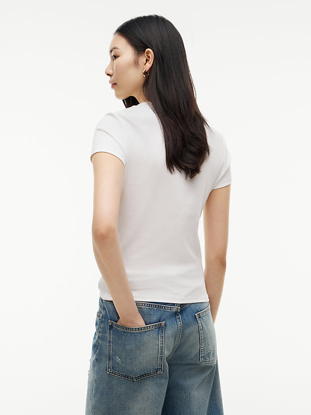 Ribbed Slim Crew Neck T-Shirt
