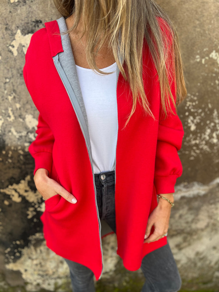 SOLDE DÉSTOCKAGE🔥 Veste décontractée à col rond zippée à manches longues