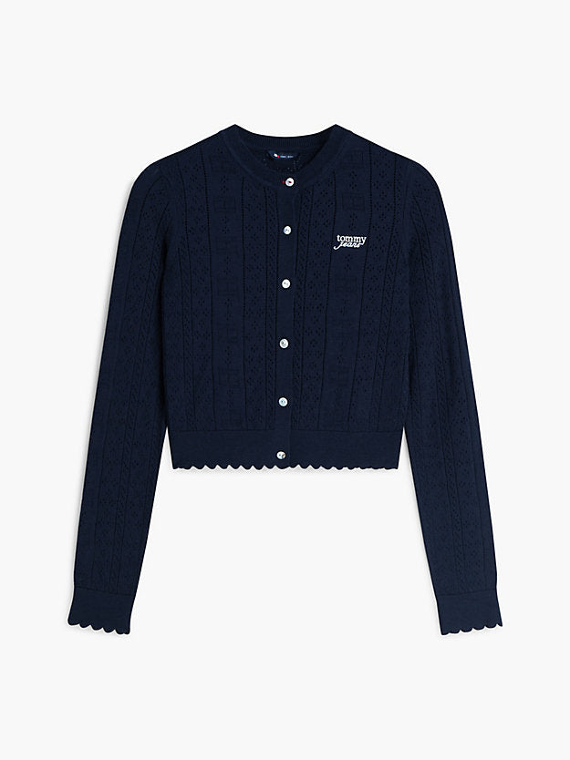 Slim Pointelle Flag Cardigan