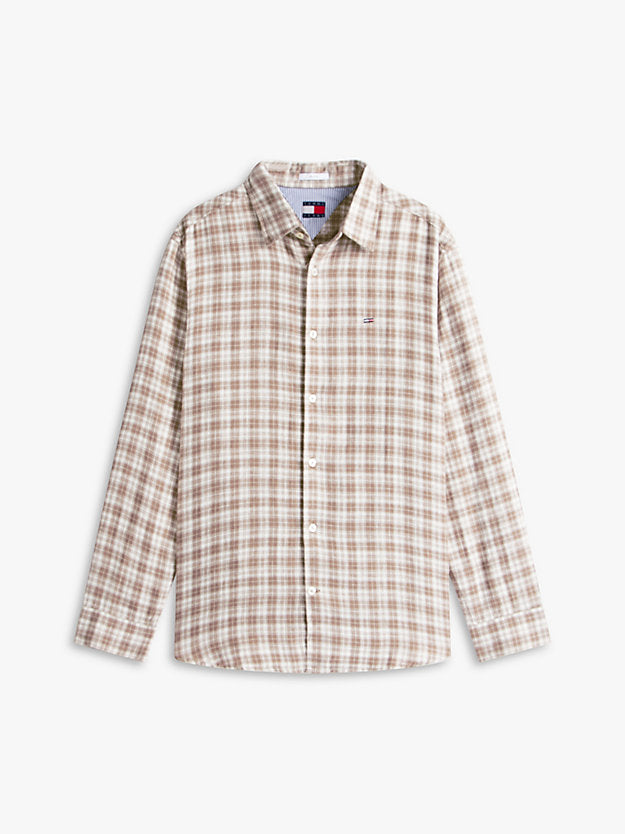 Relaxed Fit Check Linen Blend Shirt