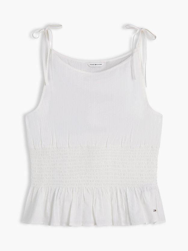 Smock Seersucker Tie Strap Top