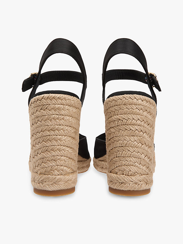 Satin Monogram Wedge Espadrilles