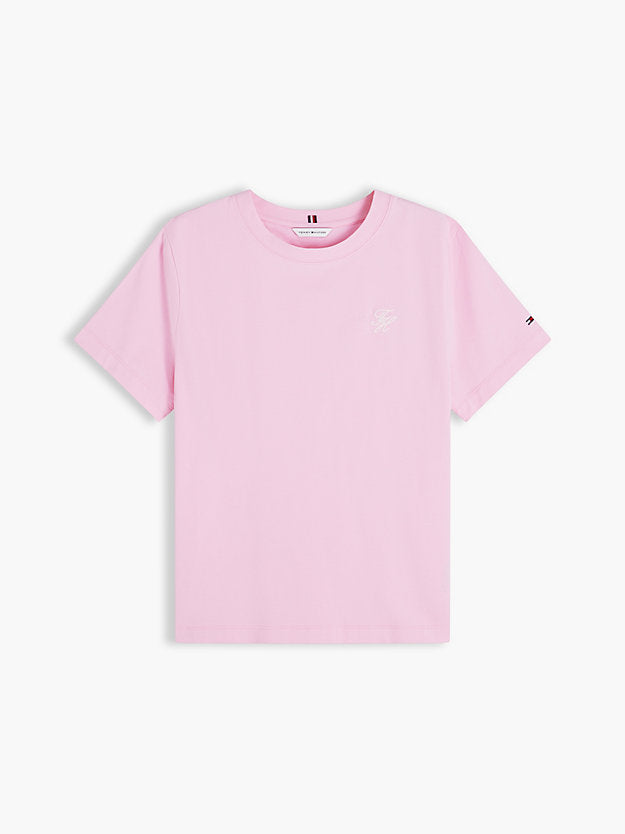 Logo Embroidery Crew Neck T-Shirt