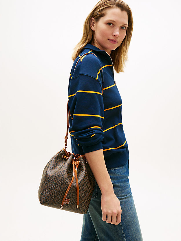 Monoplay Crossbody Drawstring Bucket Bag