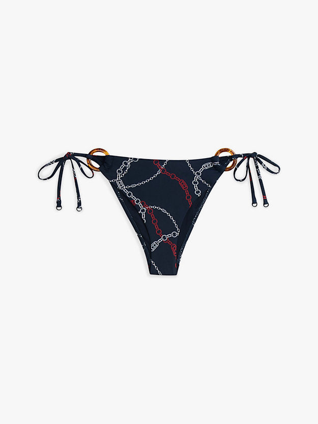 Tortoiseshell Ring Side Tie Bikini Bottoms