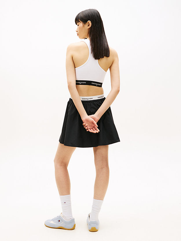 Repeat Logo Tape Poplin Mini Skirt