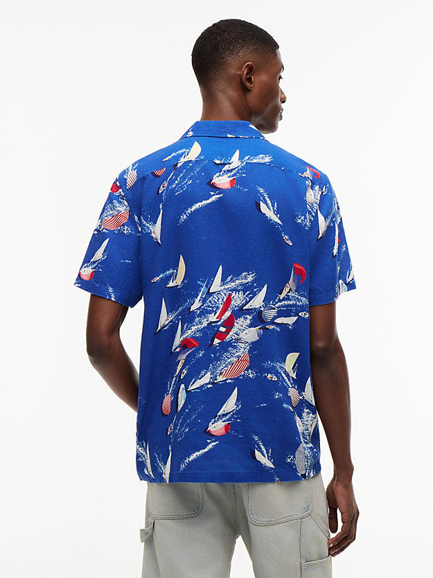Regular Linen Blend Short Sleeve Shirt