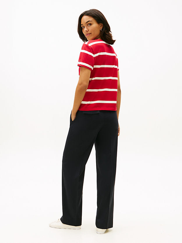Logo Embroidery Jersey Crew Neck T-Shirt