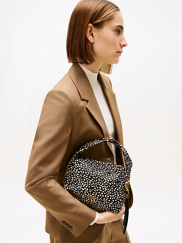 Leather Deer Print City Bag