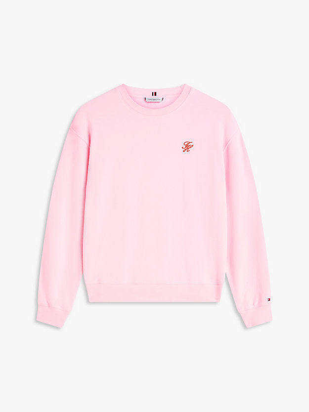 Logo Embroidery Crew Neck Sweatshirt