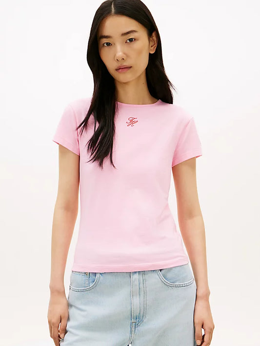 Textured Logo Slim Jersey T-Shirt
