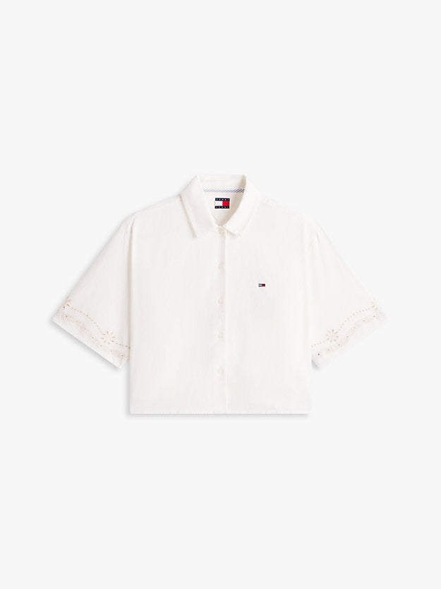 Relaxed Fit Broderie Anglaise Back Logo Shirt