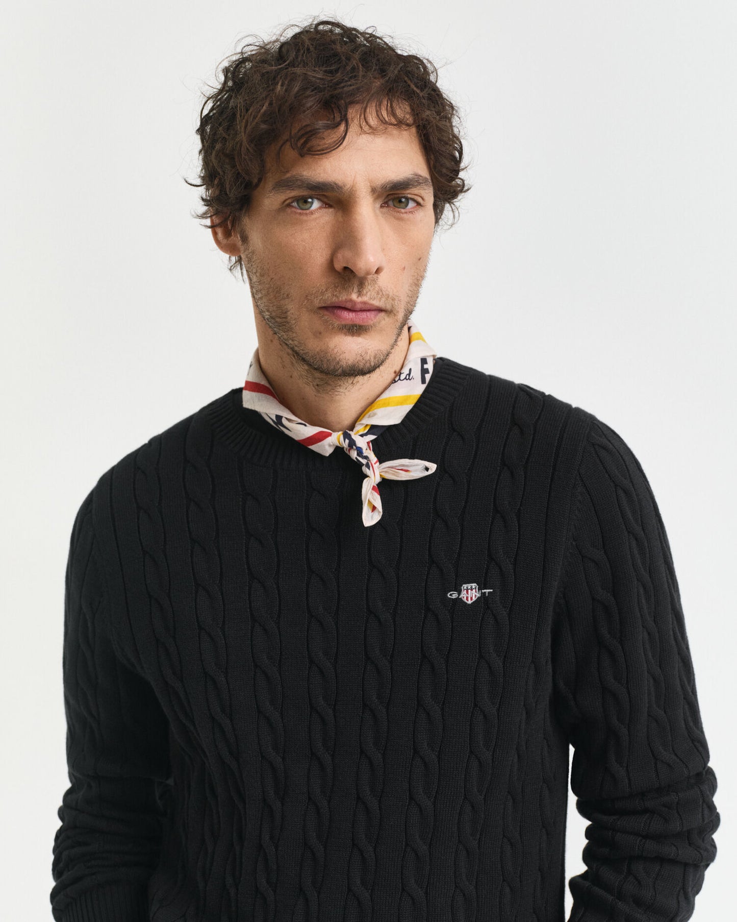 Cotton Cable Knit Crew Neck Sweater