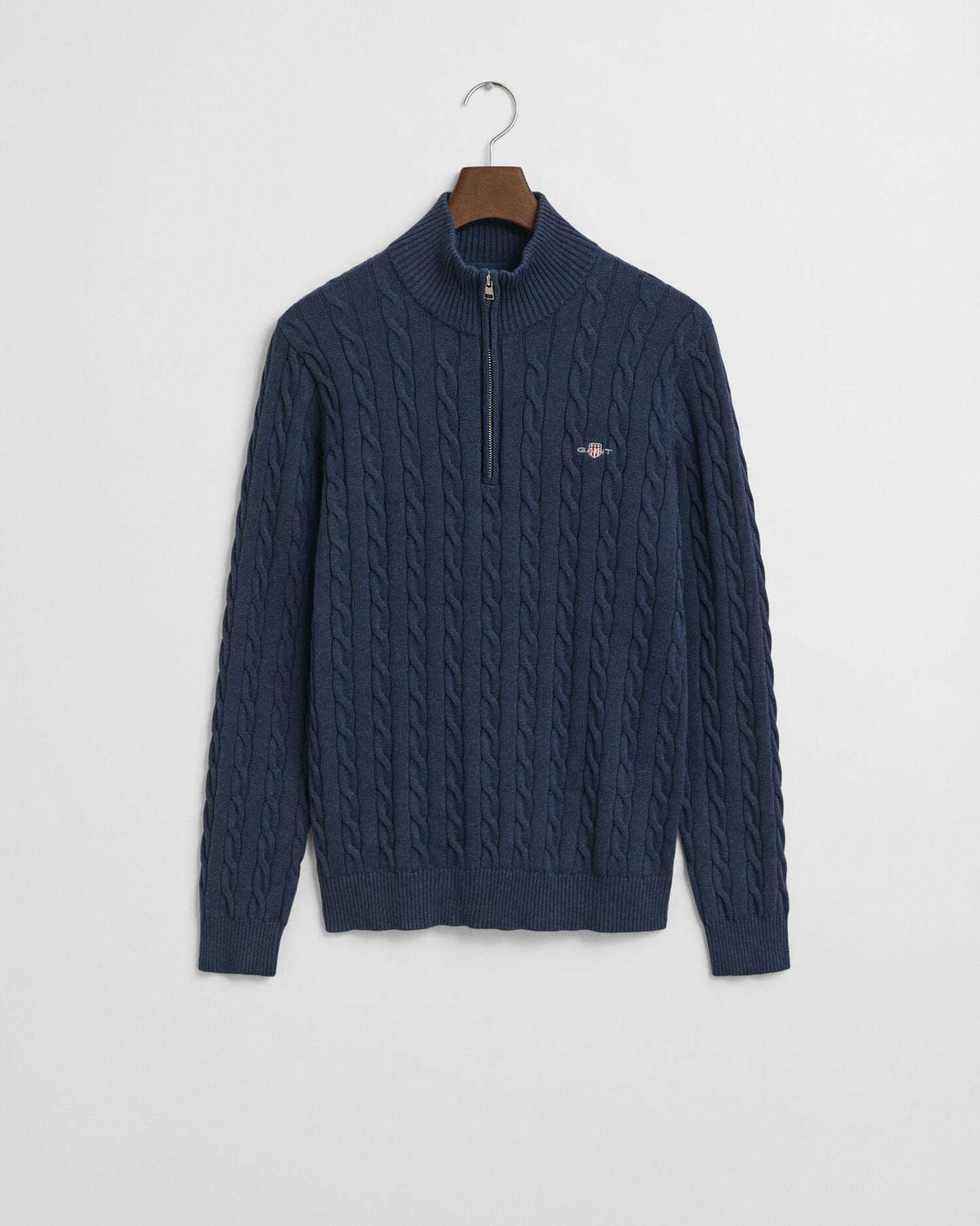 Cotton Cable Knit Half-Zip Sweater